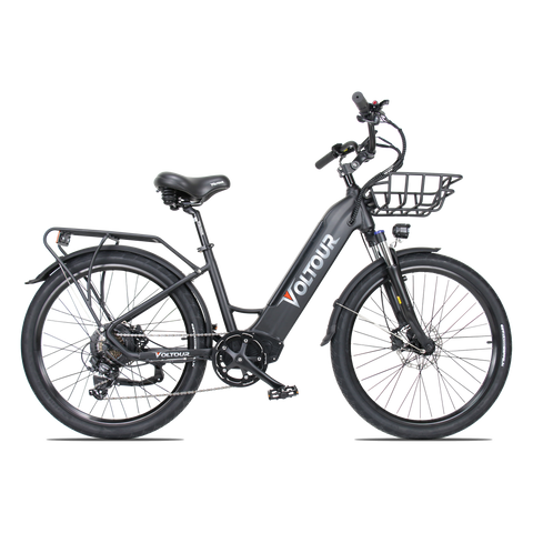 Electric City Bike w/ Stepthru Frame - Jet